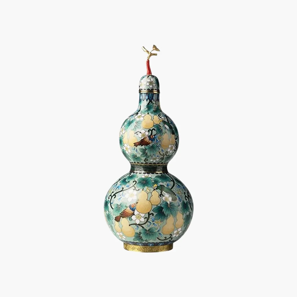 Verdant Garden Cloisonné Art Piece