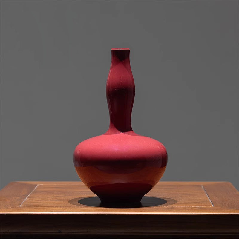 Red-Glazed Ceramic Vase