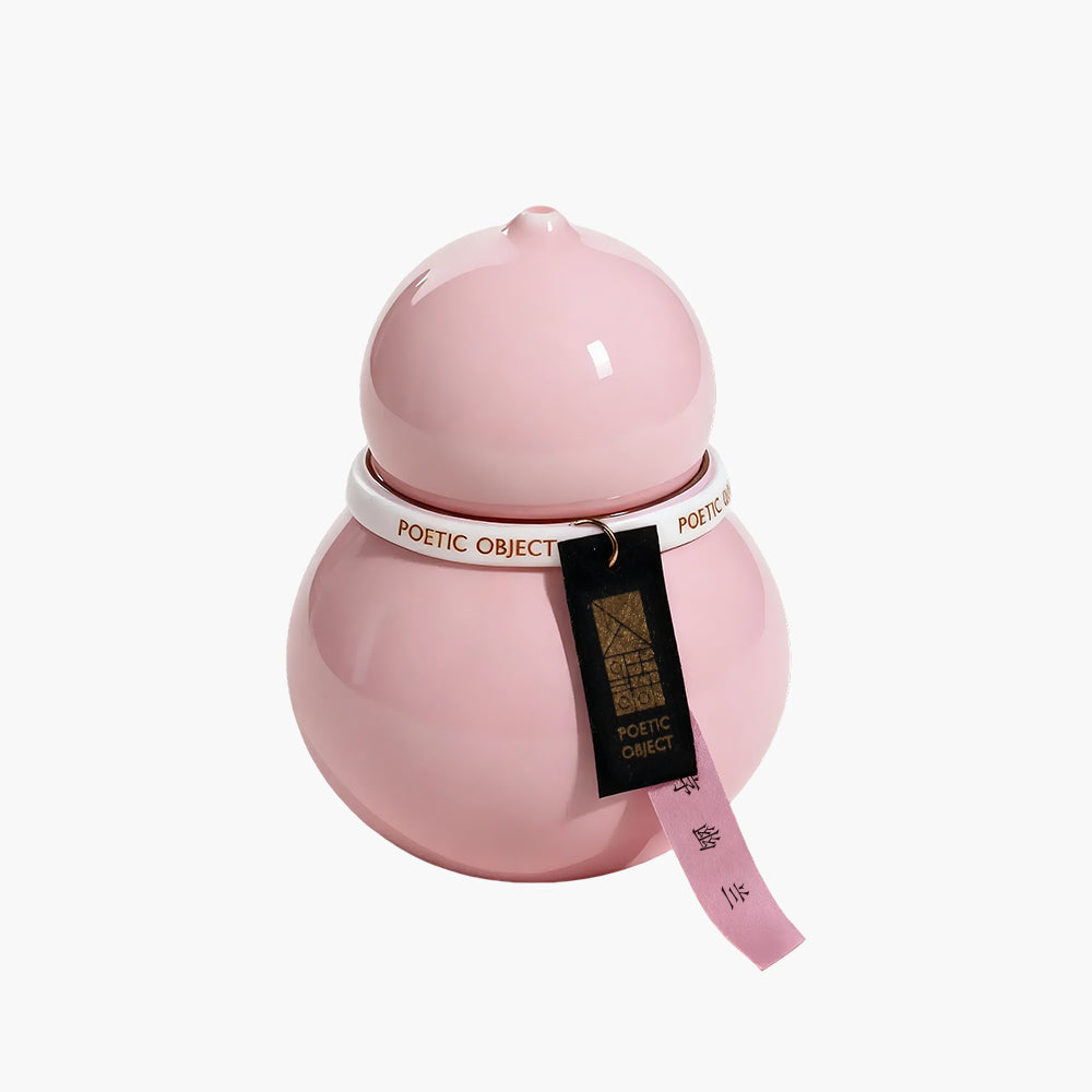 Gourd Scented Candle Pink Floral.Lily of the Valley Fragrance