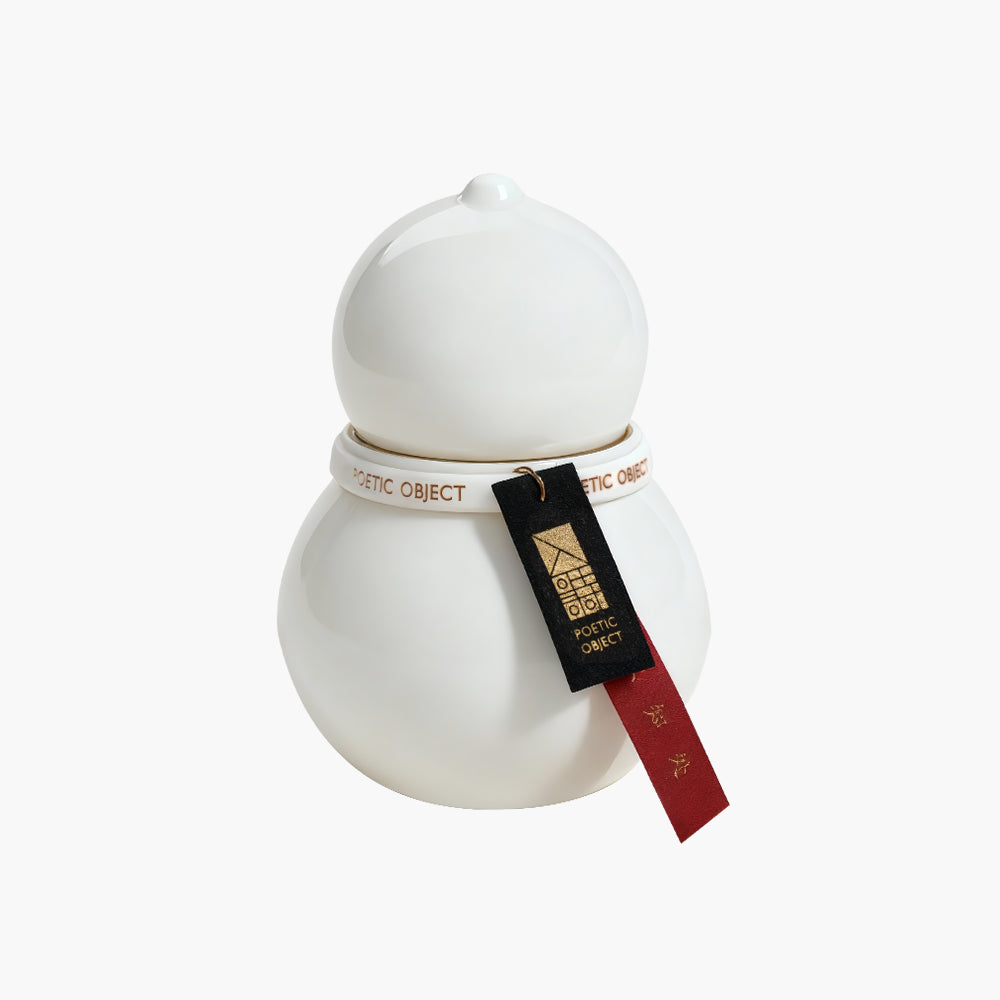 Unique White Ceramic Vessel with Organic Curved Silhouette - High-End Blanc de Chine Art Piece