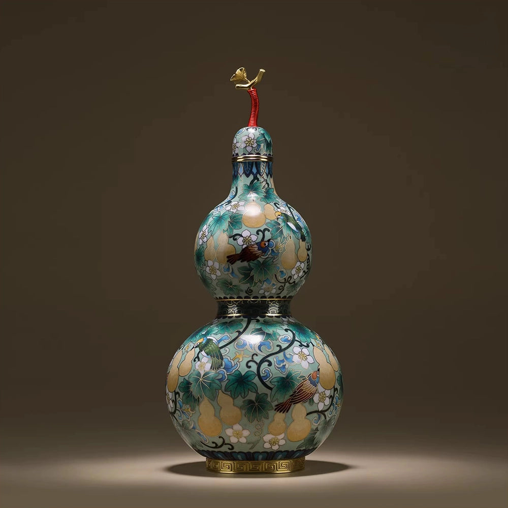 Verdant Garden Cloisonné Art Piece