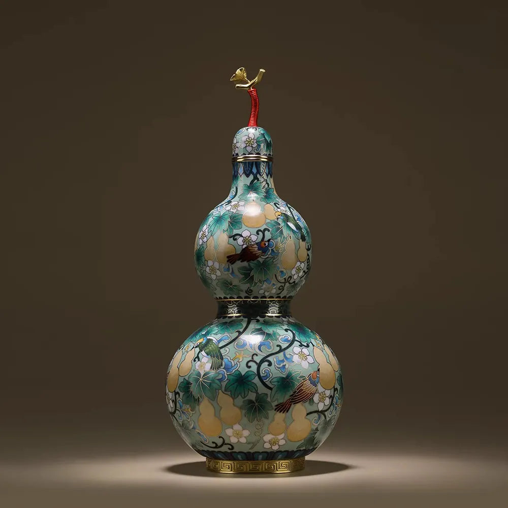 Verdant Garden Cloisonné Art Piece