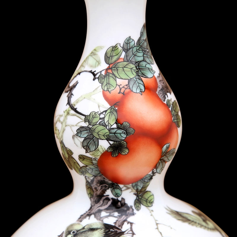 Famille Rose Porcelain Gourd Ornament