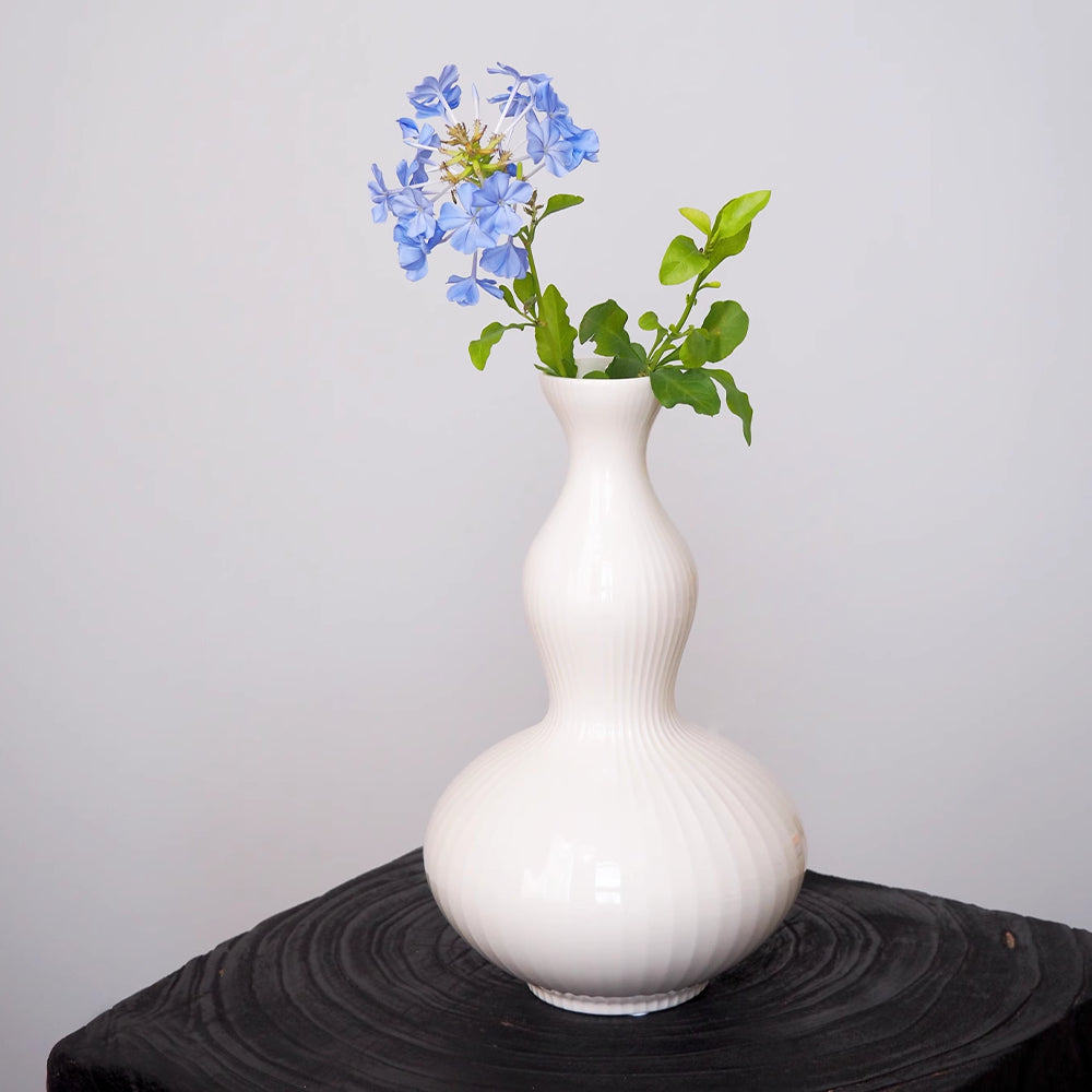 Handmade White Ceramic Vase - Minimalist Modern Flower Vase for Home Decor