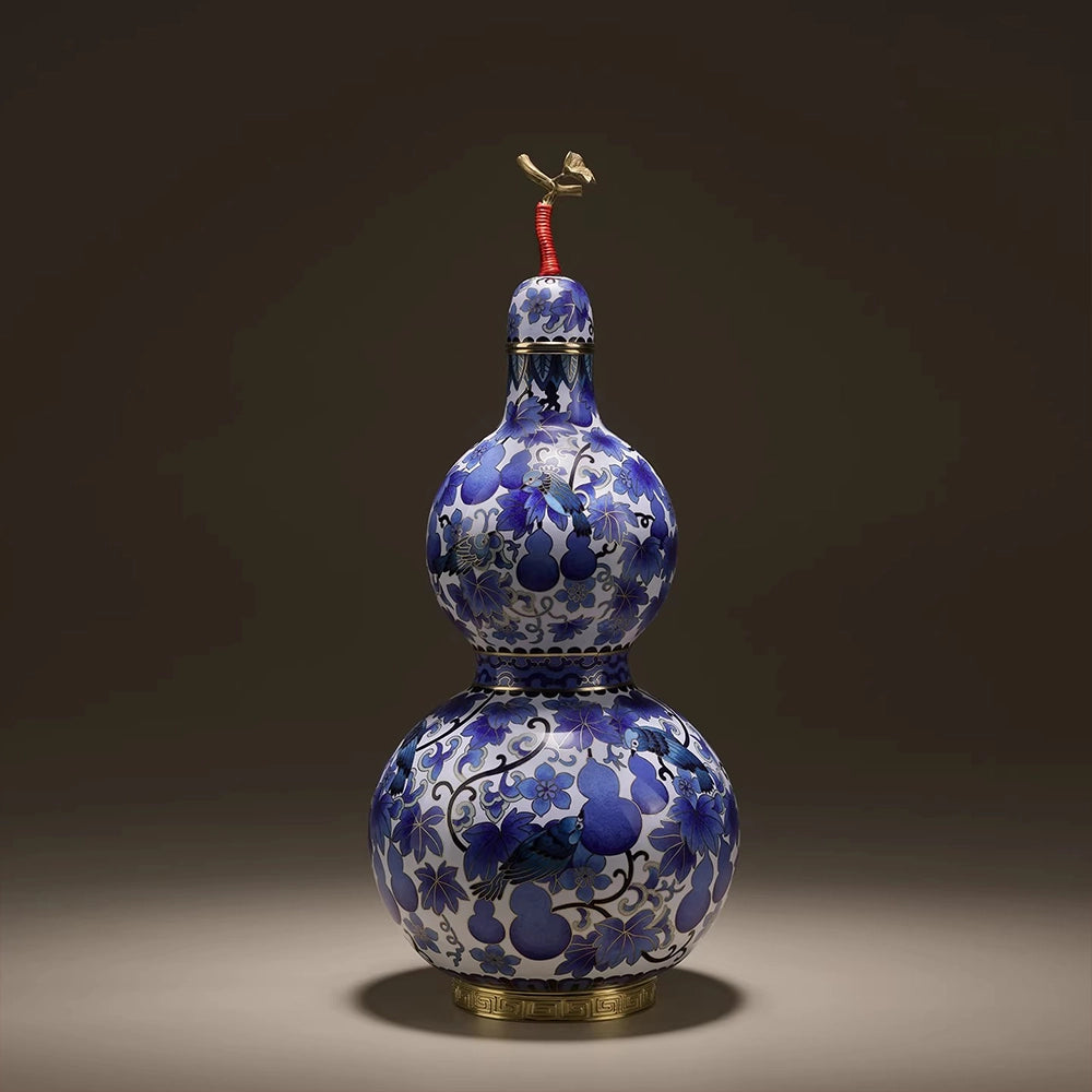Imperial Blue Cloisonné Art Piece