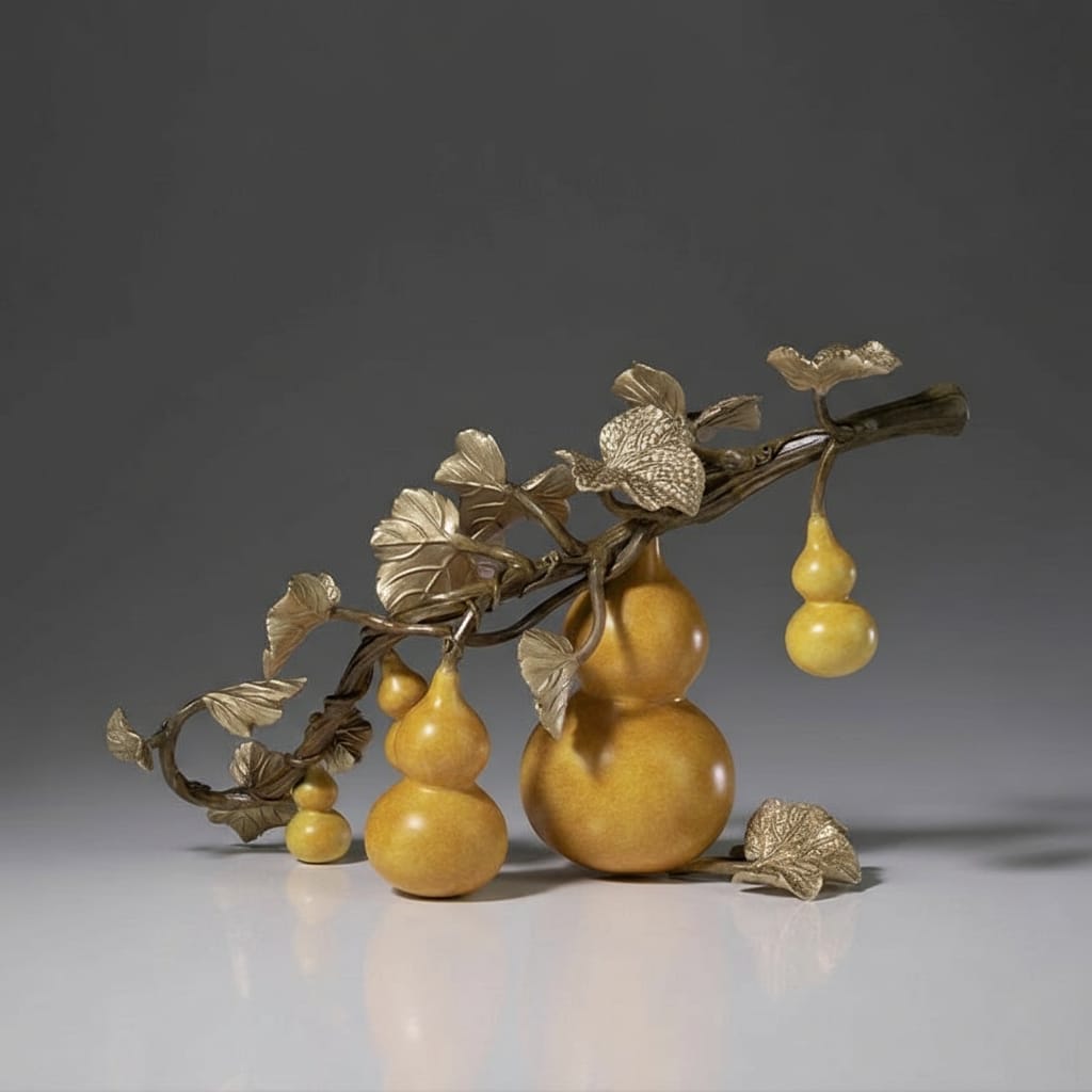 5-Piece Copper Gourd Desktop Decor 5-Piece Copper Gourd