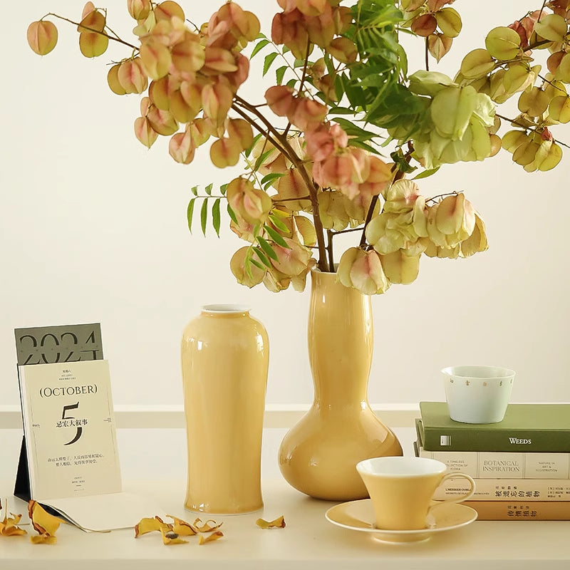 Modern Ceramic Gourd Vase - 10 Inch Glazed Flower Vessel for Home Decor