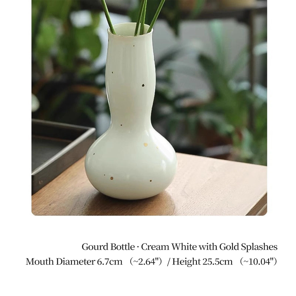 Modern Ceramic Gourd Vase - 10 Inch Glazed Flower Vessel for Home Decor