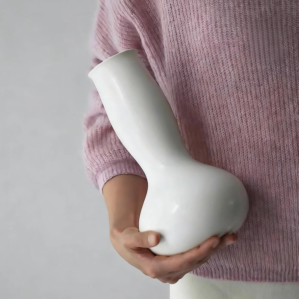 Modern Ceramic Gourd Vase - 10 Inch Glazed Flower Vessel for Home Decor