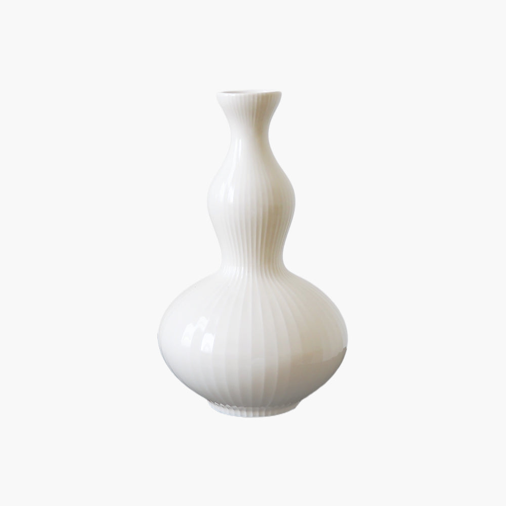 Handmade White Ceramic Vase - Minimalist Modern Flower Vase for Home Decor