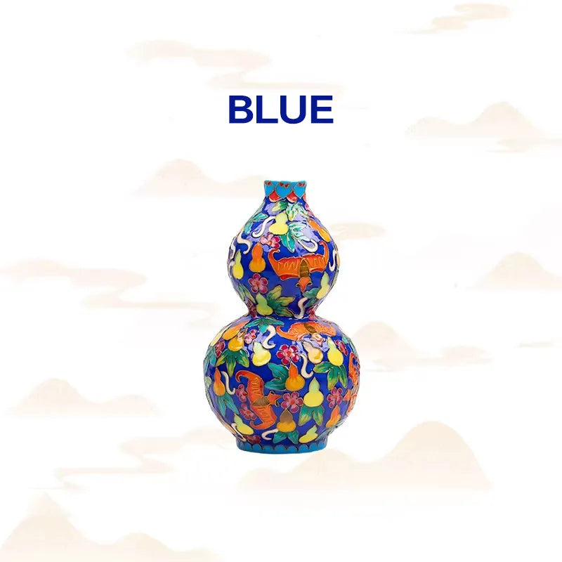 Enameled Porcelain Gourd Decor | Luxury Porcelain Home Decor
