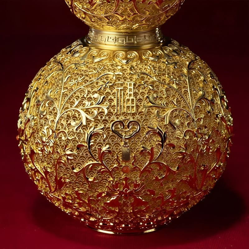 Gold-Plated Filigree Lucky Gourd