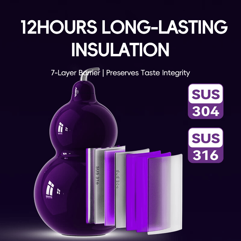 Insulated Stainless Steel Gourd Water Bottle