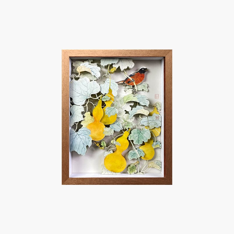 Magpie & Gourd Desktop Art Panel