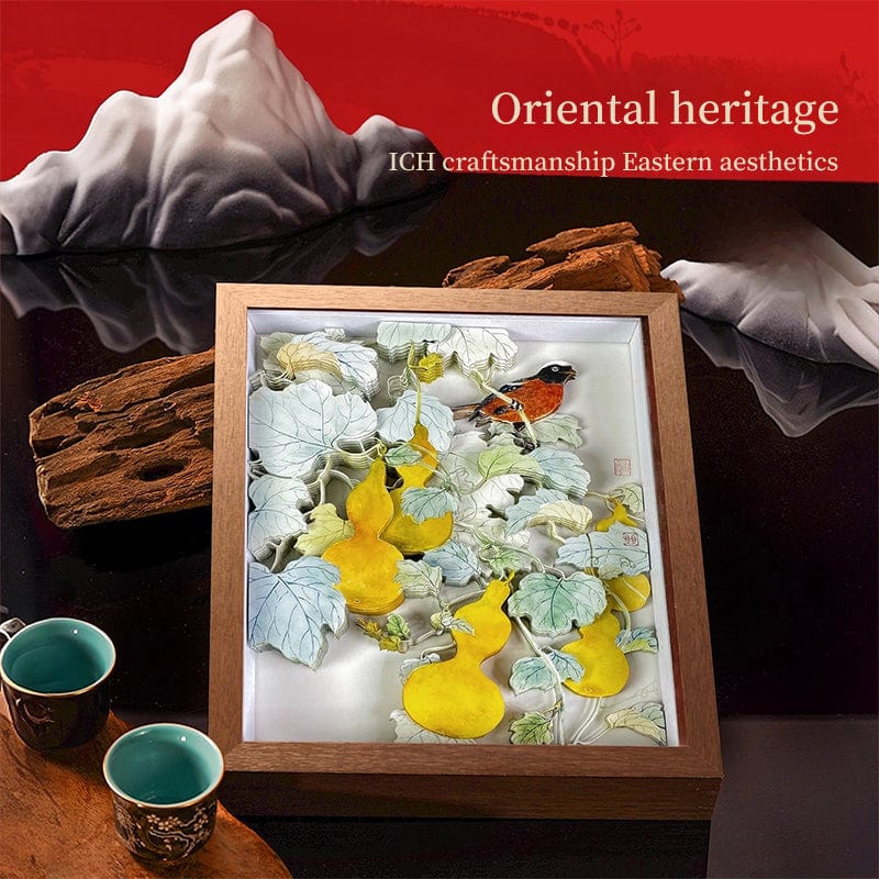 Magpie & Gourd Desktop Art Panel