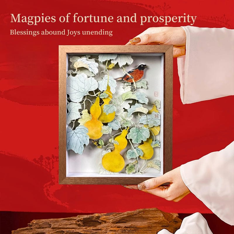 Magpie & Gourd Desktop Art Panel