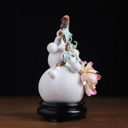 Pink-Yellow Ceramic Gourd Ornament