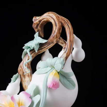Pink-Yellow Ceramic Gourd Ornament