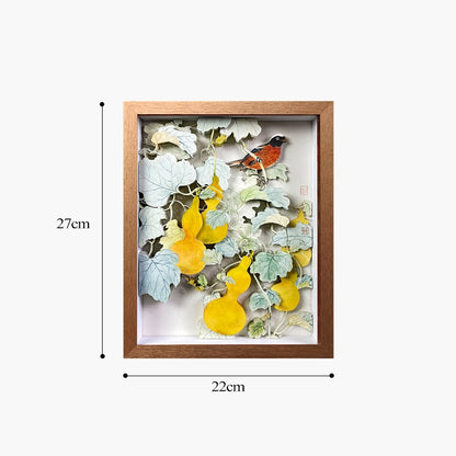 Pannello artistico per desktop Magpie &amp; Gourd