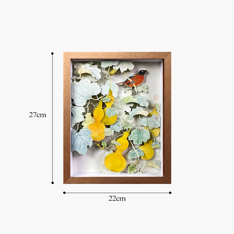 Pannello artistico per desktop Magpie &amp; Gourd