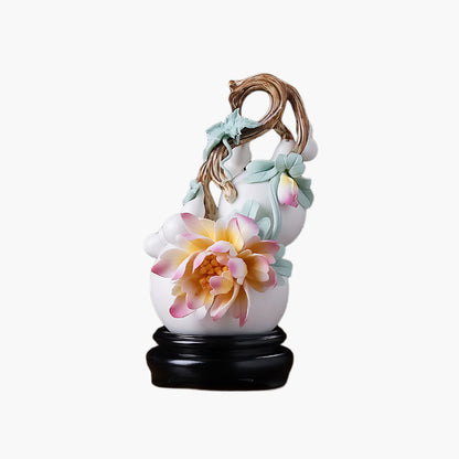 Pink-Yellow Ceramic Gourd Ornament