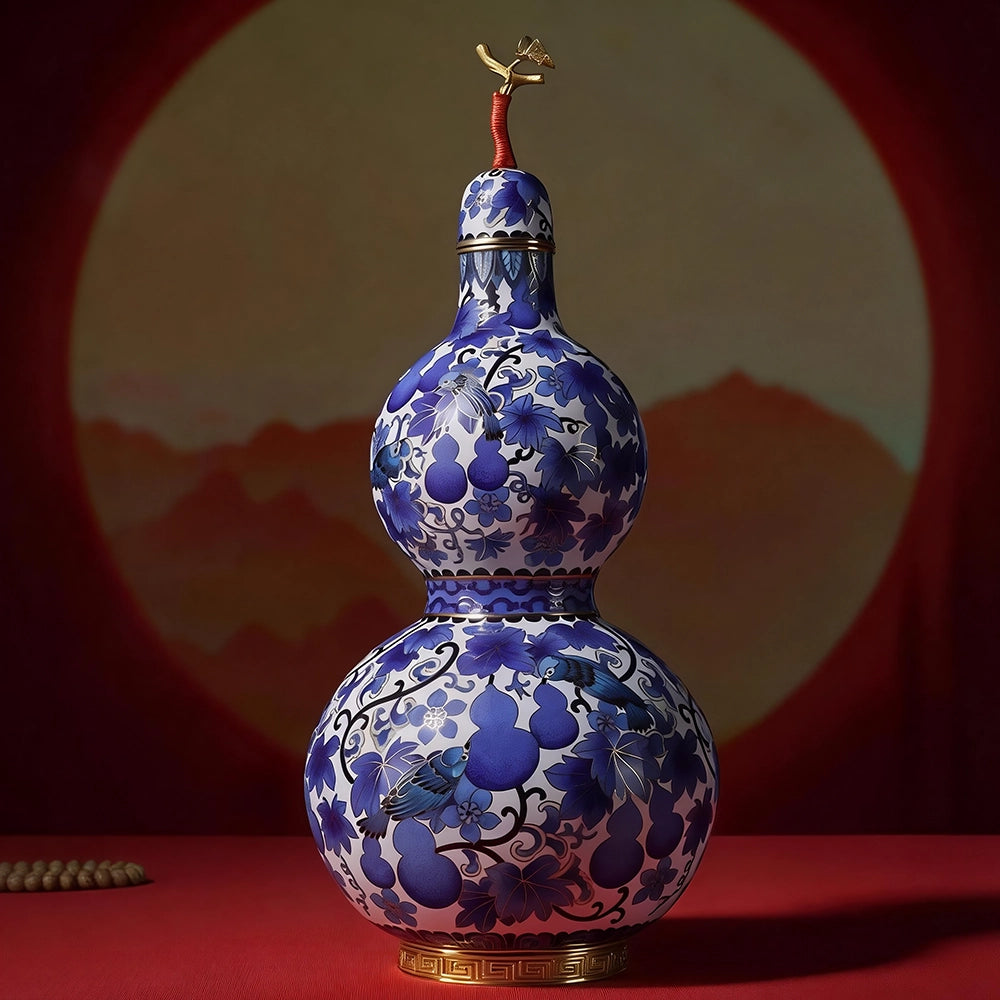 Imperial Blue Cloisonné Art Piece