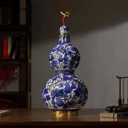 Imperial Blue Cloisonné Art Piece