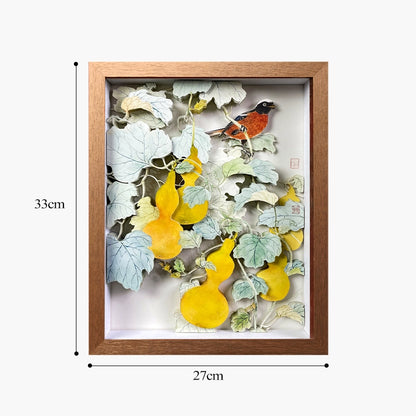 Pannello artistico per desktop Magpie &amp; Gourd