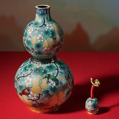 Verdant Garden Cloisonné Art Piece