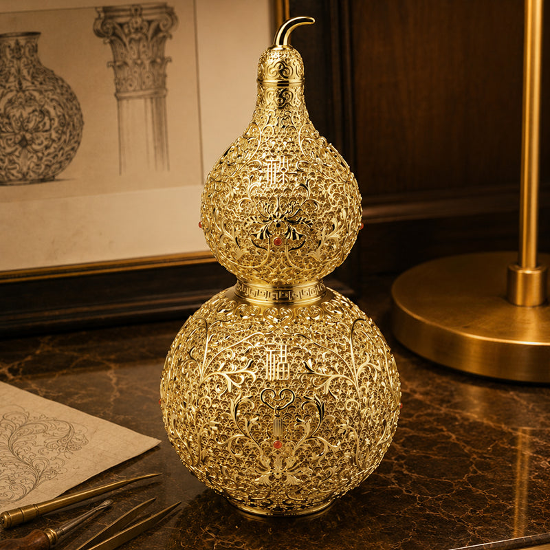 The Imperial Filigree™ | 24K Gold Gilded Sculptural Gourd