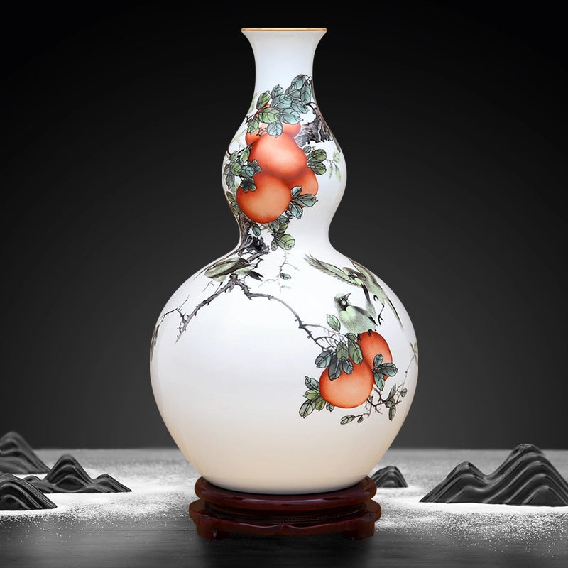 Famille Rose Porcelain Gourd Ornament