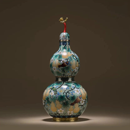 Verdant Garden Cloisonné Art Piece