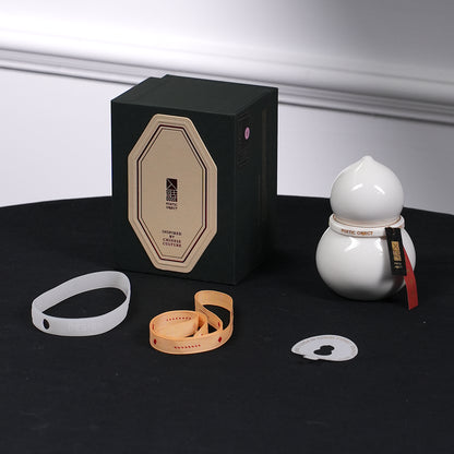 Premium Candle Gift Set Packaging - White Porcelain Candle with Gift Box and Accessories for Her