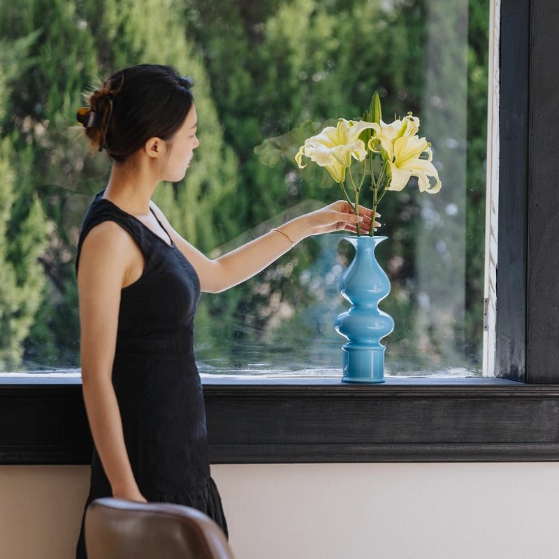 Gourd-Shaped Porcelain Vase - Modern Home Decor