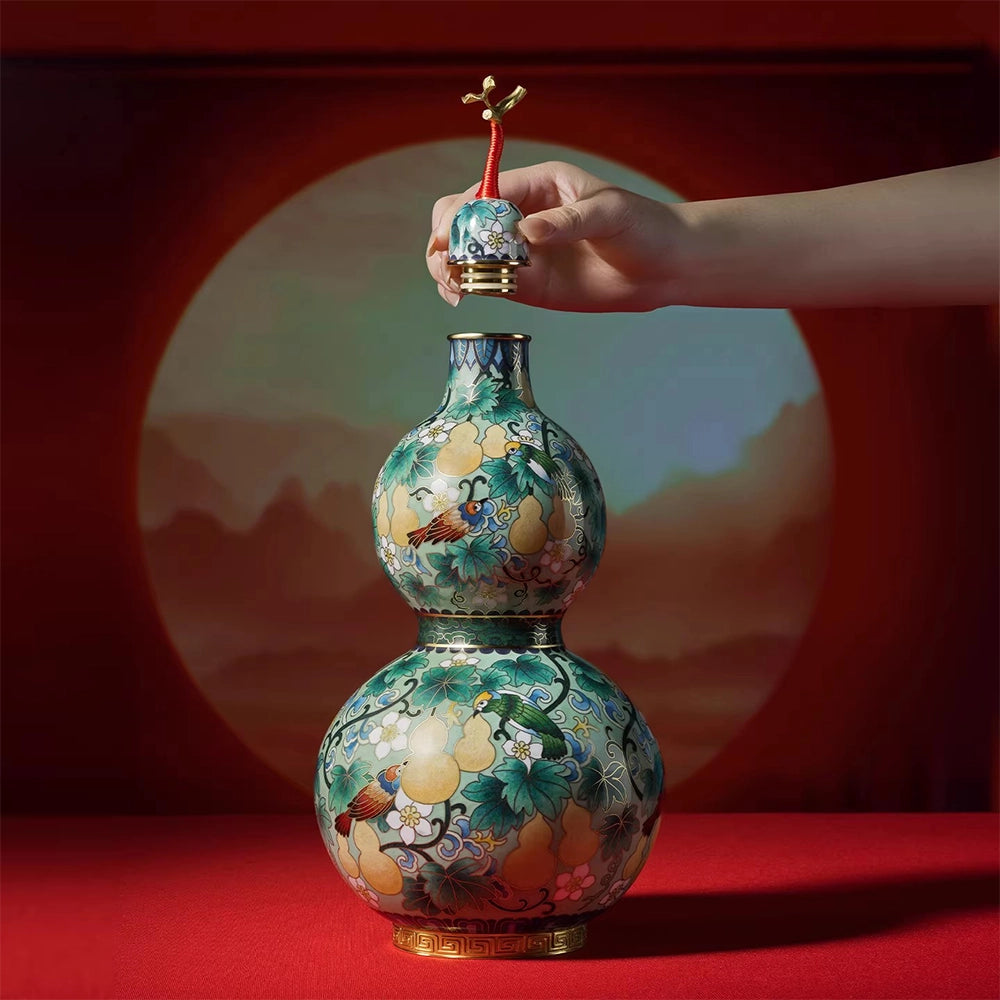 Verdant Garden Cloisonné Art Piece