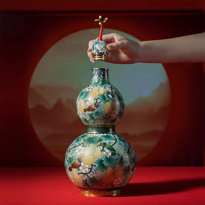 Verdant Garden Cloisonné Art Piece