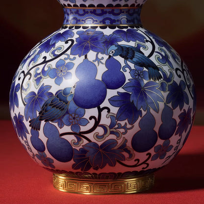Imperial Blue Cloisonné Art Piece