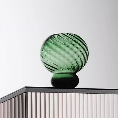 Twisted Gourd-Shaped Glass Vase with Stem Base – Decorative Vase for Home Decor