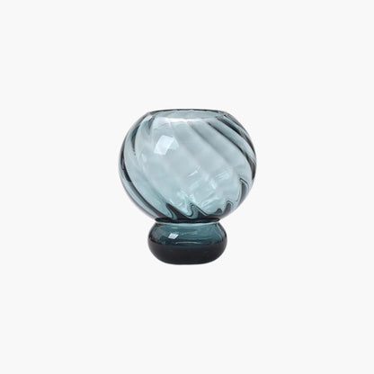 Twisted Gourd-Shaped Glass Vase with Stem Base – Decorative Vase for Home Decor