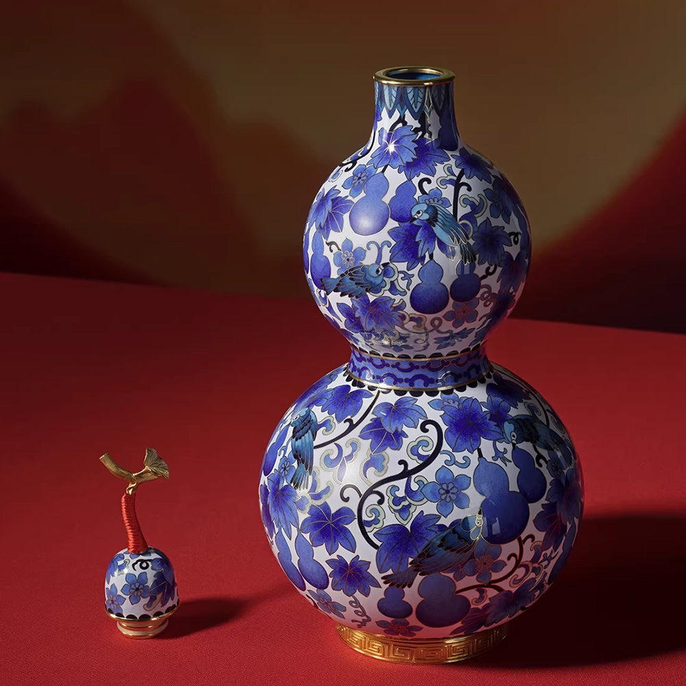 Imperial Blue Cloisonné Art Piece