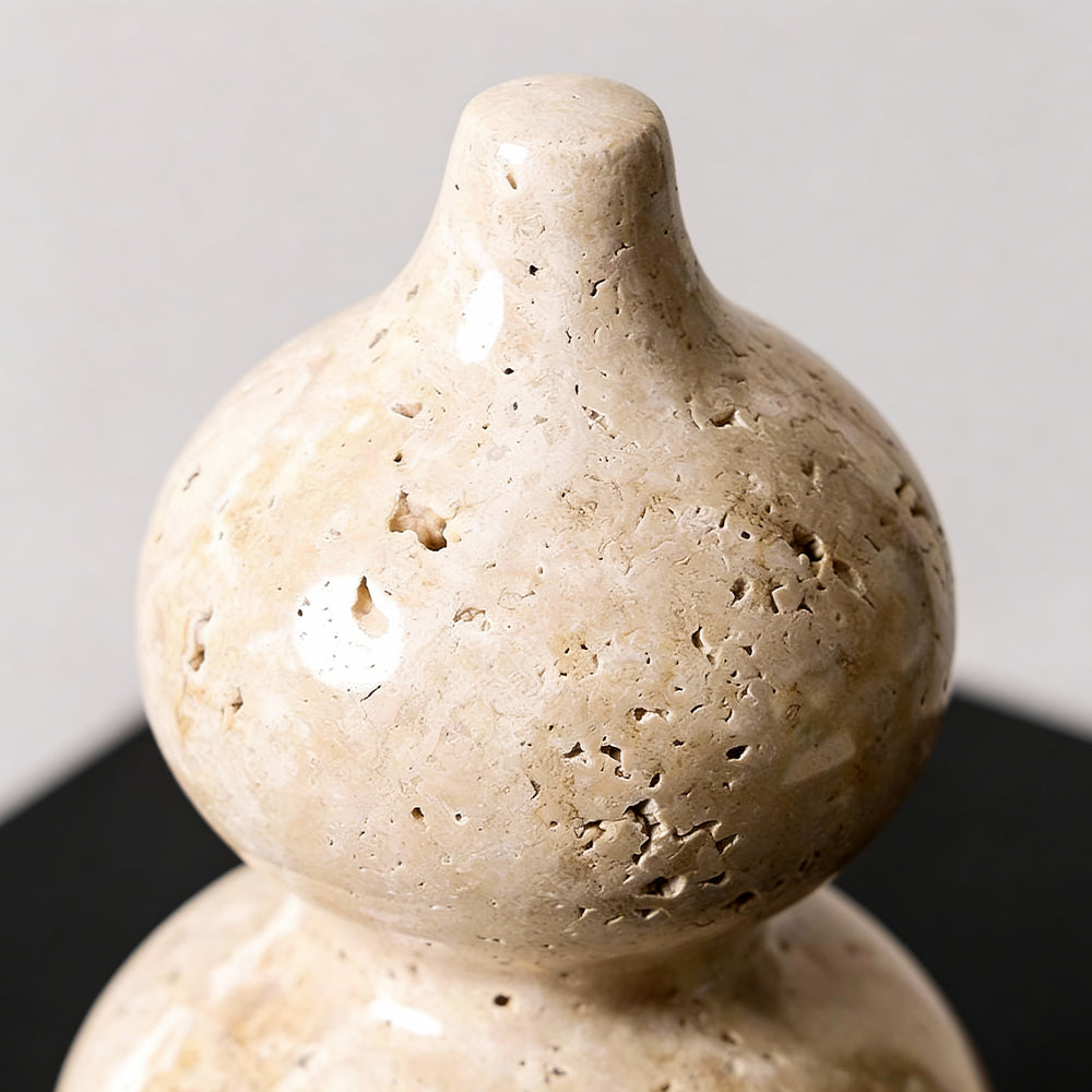 Natural Marble Gourd Ornament - Handmade Minimalist Home Decor