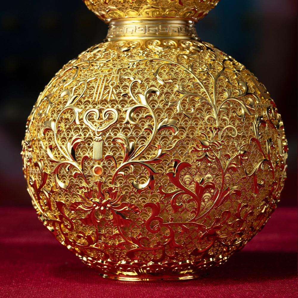 Gold-Plated Filigree Gourd
