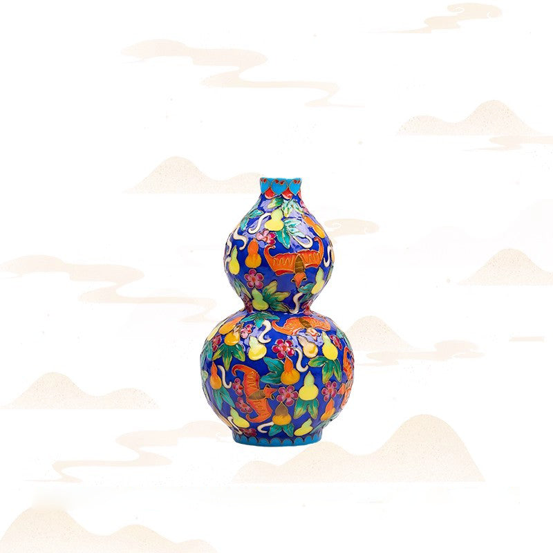 Enameled Porcelain Gourd Decor | Luxury Porcelain Home Decor