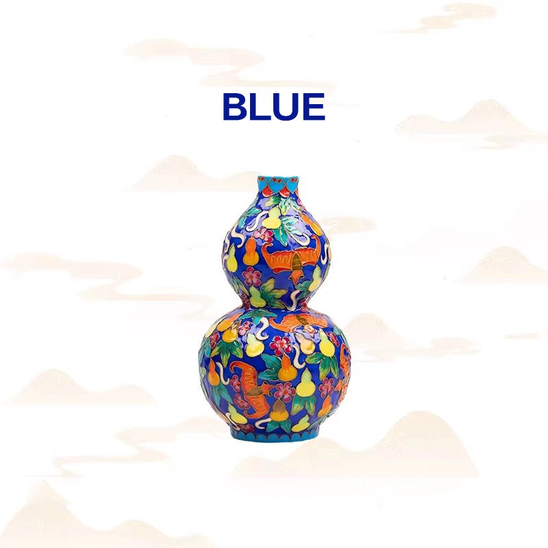Enameled Porcelain Gourd Decor | Luxury Porcelain Home Decor