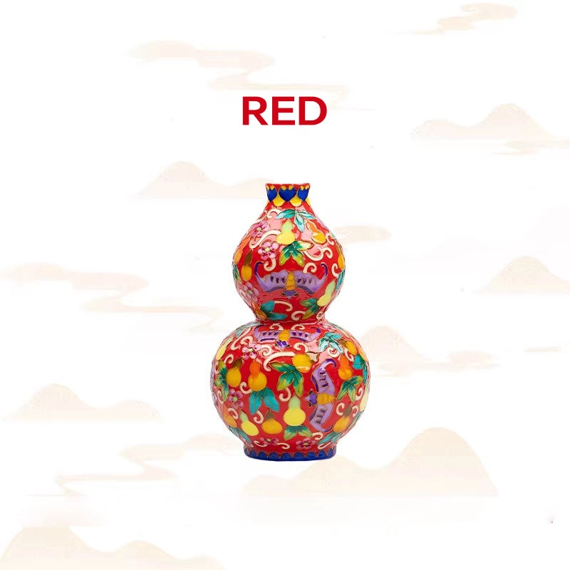 Enameled Porcelain Gourd Decor | Luxury Porcelain Home Decor