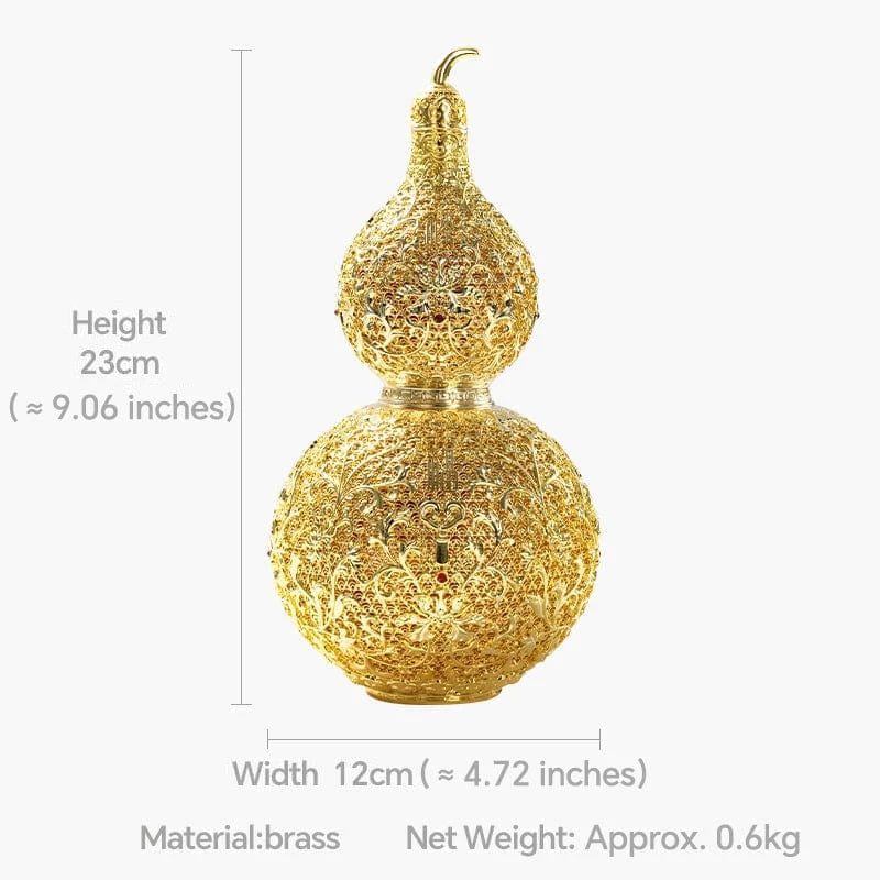 Gold-Plated Filigree Lucky Gourd