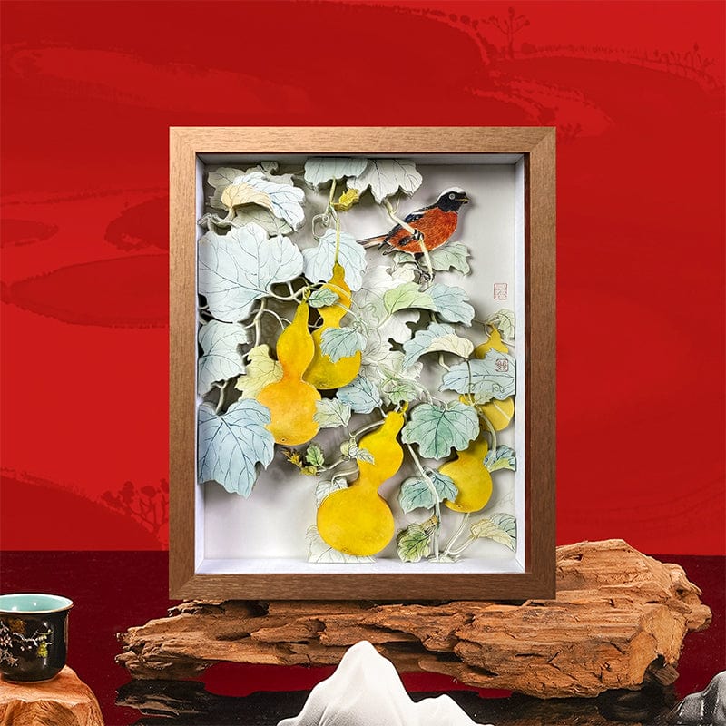 Magpie & Gourd Desktop Art Panel